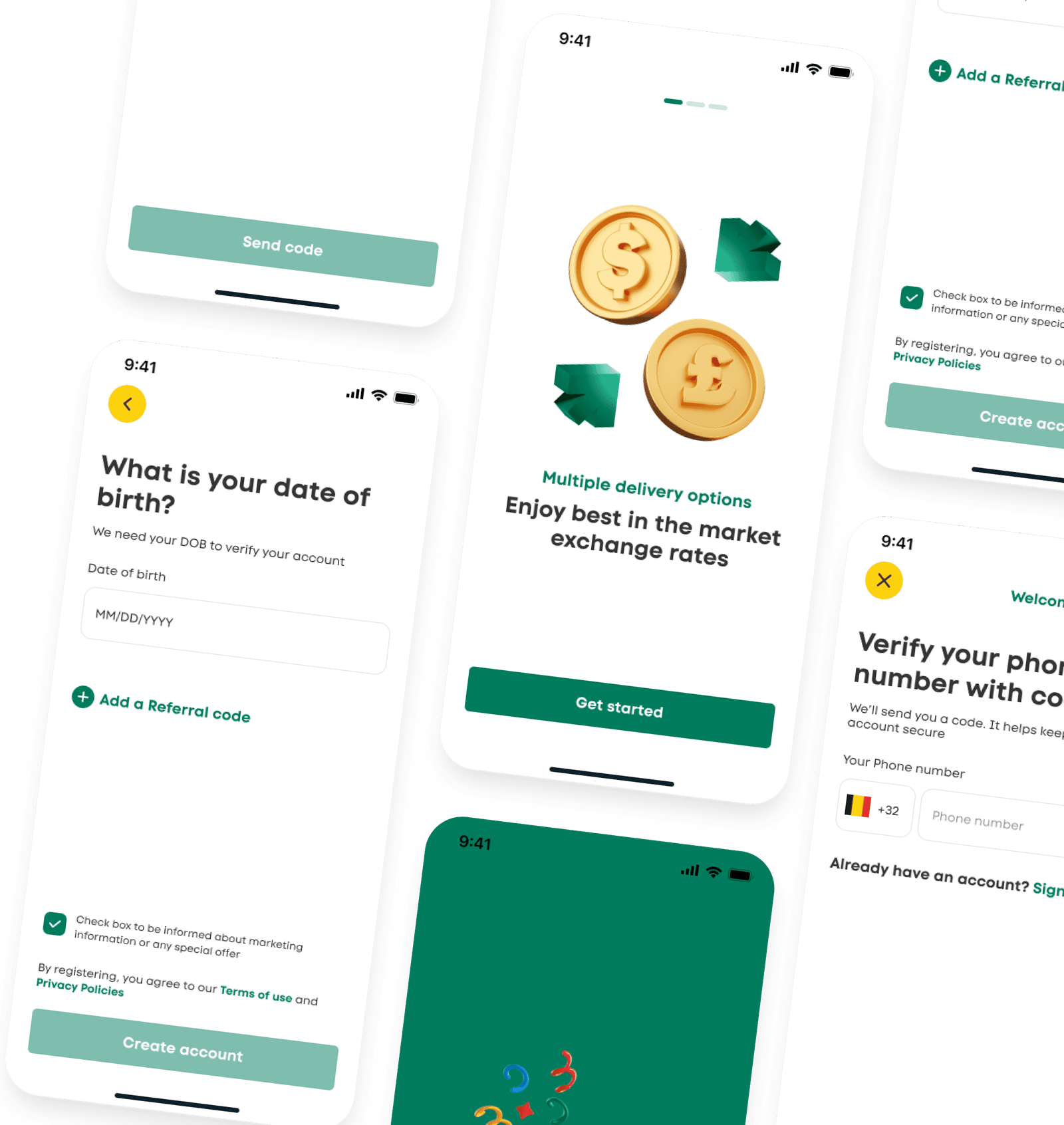 Fintech app screenshots
